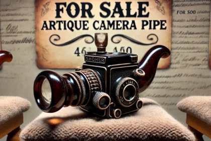 Vintage Glass Pipe Shaped Like Camera For Sale