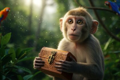 Monkey Holding a Box