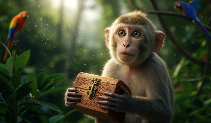 Monkey Holding a Box