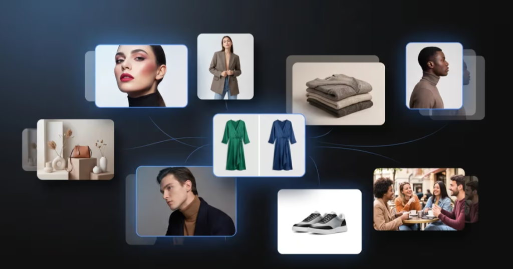 AI-generated on-model fashion photography for clothing e-commerce.