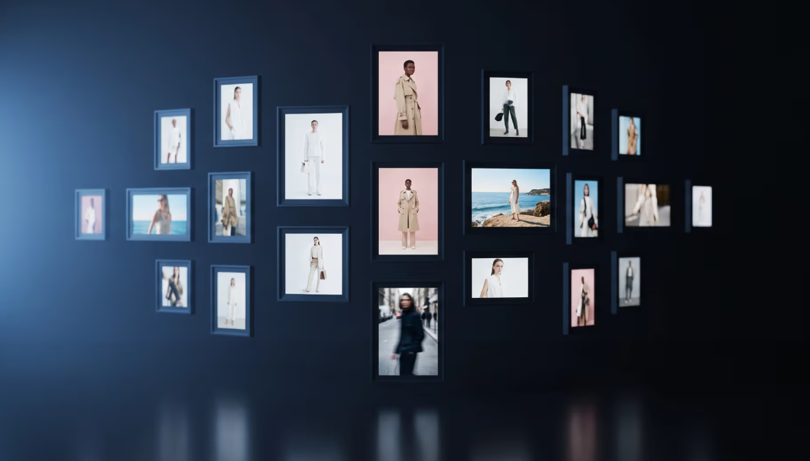AI fashion product photography for an online clothing store with AI-generated on-model images and packshot visuals.